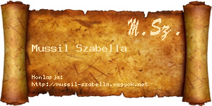 Mussil Szabella névjegykártya
